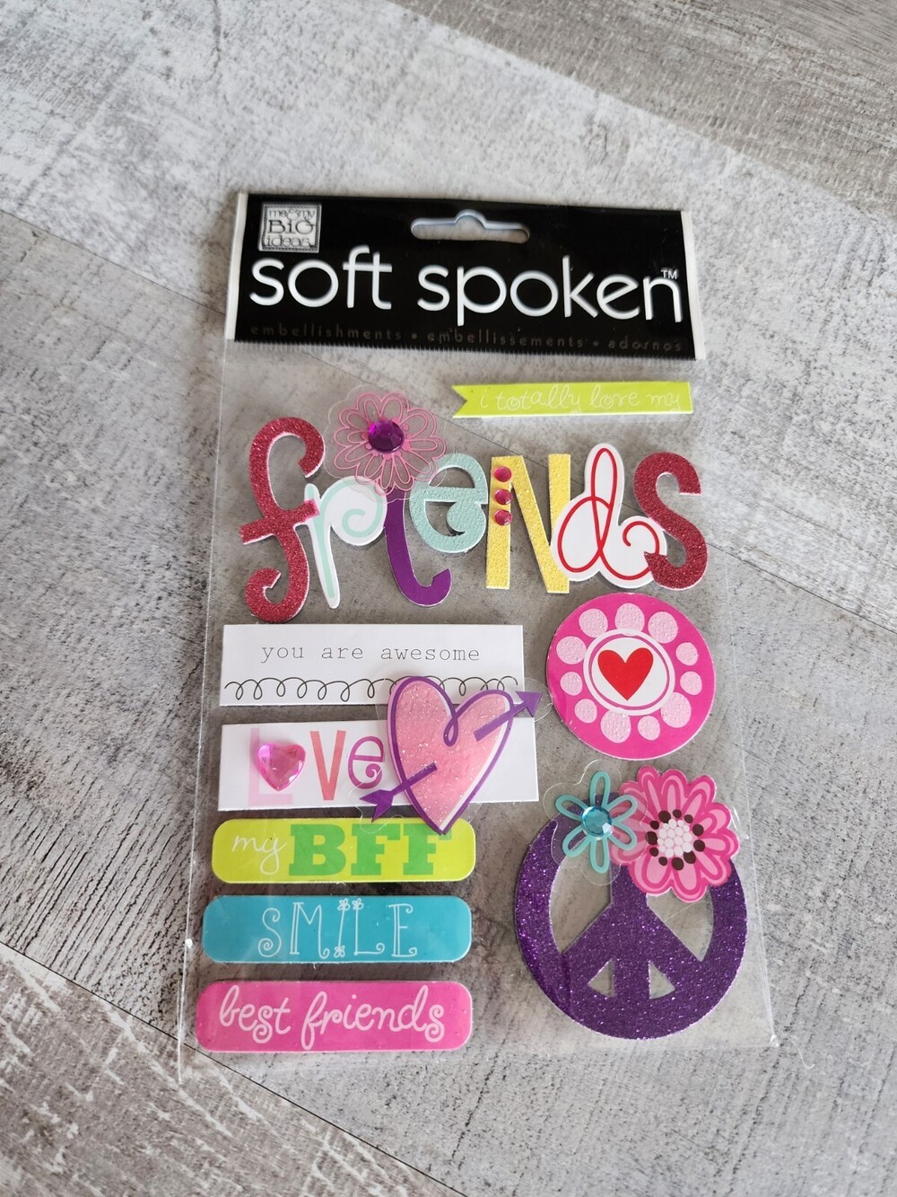 NEW MAMBI Scrapbook Stickers - Friends Groovy Peace Family - Retired NEW #31